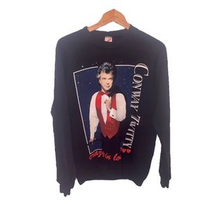 Vintage Conway Twitty Crewneck Pullover Sweater Crazy In Love Size LARGE 80s